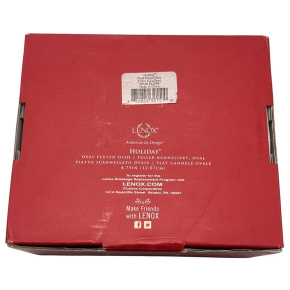 Lenox American By Design "Merry" Holly Berries Oval Fluted Dish 5" NIB Christmas - Picture 9 of 10